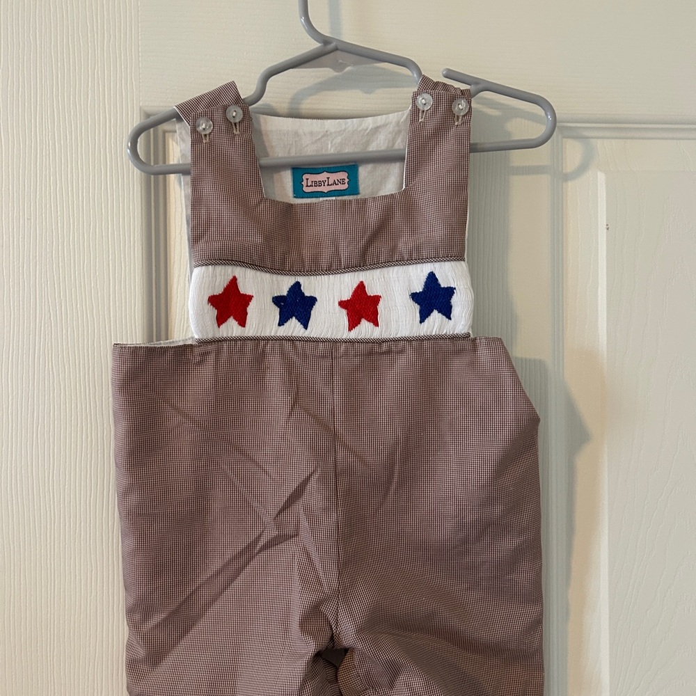 Baby Overalls with Star Accents Smocking